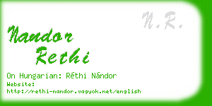 nandor rethi business card