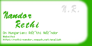 nandor rethi business card